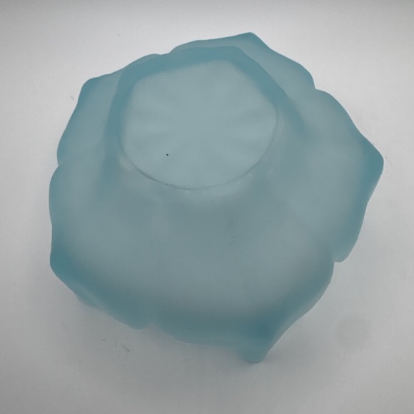 Viking Epic Lotus Blossom Bowl Blue Frost Vintage Glass MCM Mid Century Modern - Picture 7 of 9